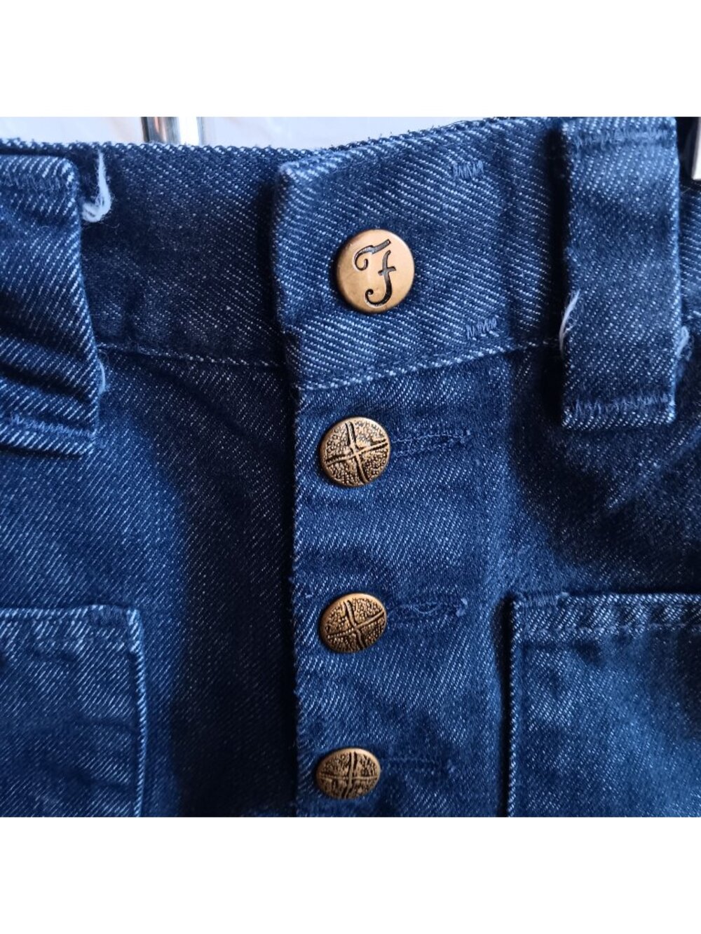 Vintage Shorts Boys 8 Farah Denim Snap Buttonfy Cut-Off Frayed Hem 1970's Hippy